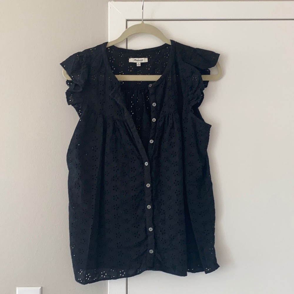 Babydoll black madewell top